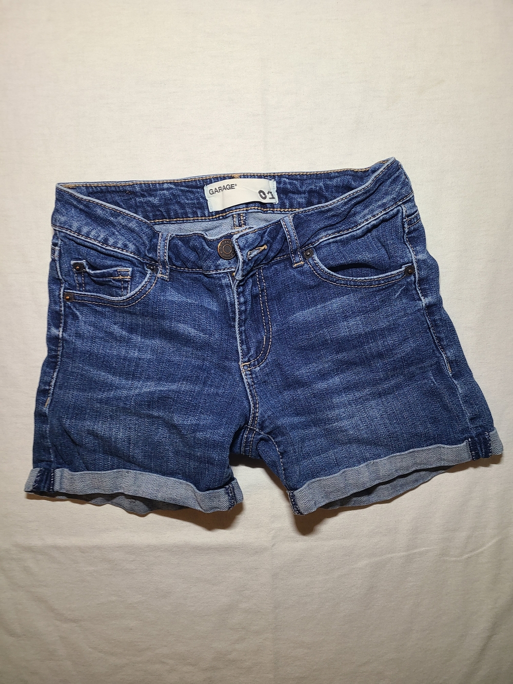 Garage Women's Dark Blue Denim Roll-Hem Shorts